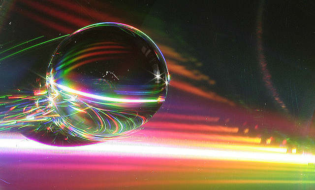 gota de agua irisada