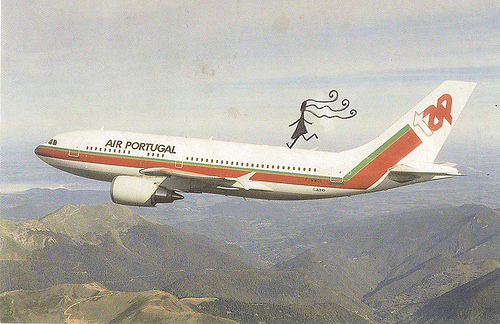 montaje postal TAP e ilustracion