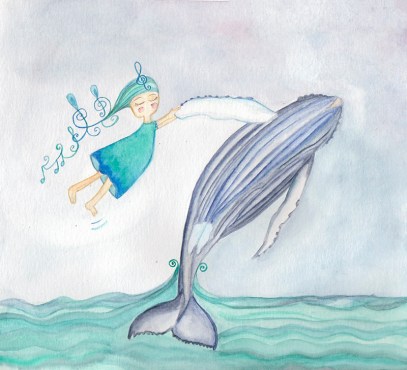 Ilustración canto ballena