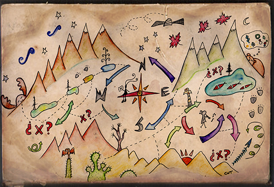 Ilustración tesoro Forrest Fenn Te cuento de viajes CVT