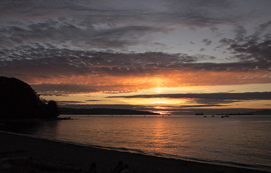 sunset in English bay, Vancouver, Canada