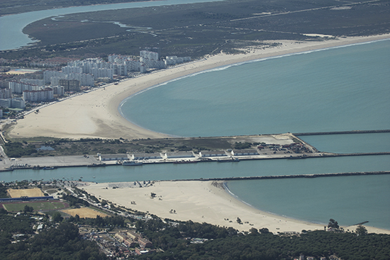 Vista aérea bajo Guadalquivir Cádiz