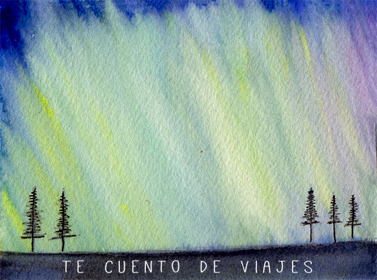 Aurora boreal ilustración Northen lights