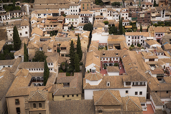 vistas de los tejados del barrio del Albaicín Granada