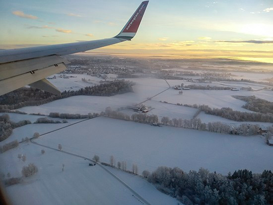 vistas aéreas paisaje nevado Noruega