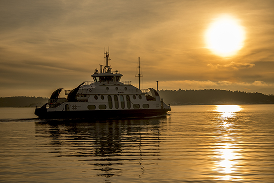 atardecer en el fiordo de Oslo