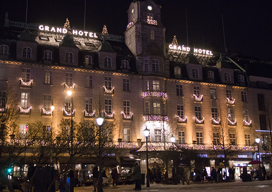 Grand hotel Oslo en Navidad