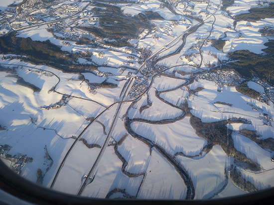 paisaje blanco, noruega desde el avion