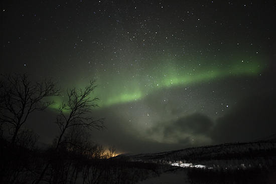 tímida aurora boreal