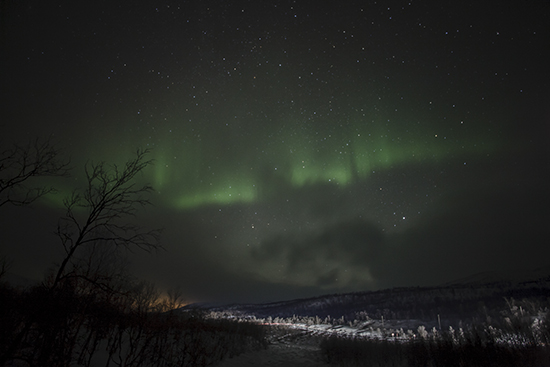 aurora tímida en Tromso