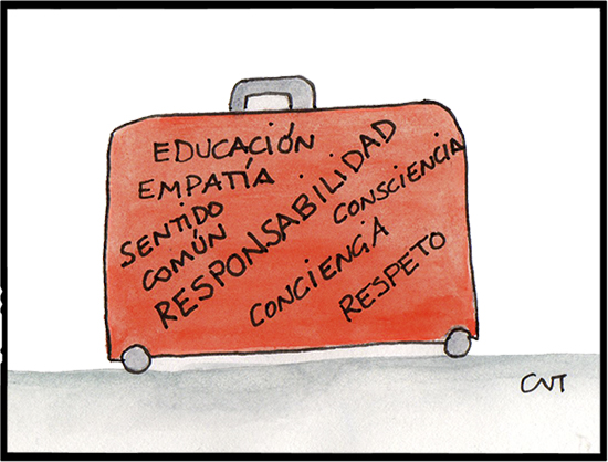 ilustración maleta de viajes turismo responsable