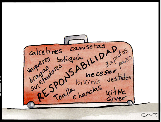 ilustración maleta viajes