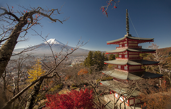 vistas panorámicas Fuji en otoño
