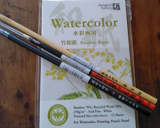watercolor papel de bambu