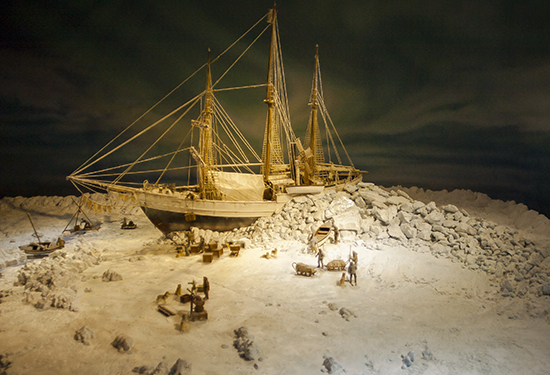 expediciones polares diorama Fram encallado en el hielo