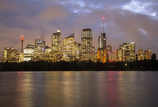 CBD Sydney de noche