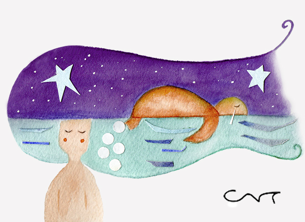 Técnica acuarela y collage