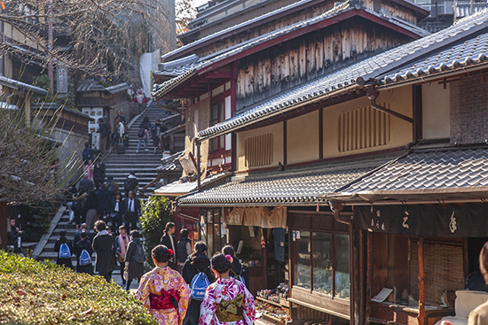 calle turística de Kioto 