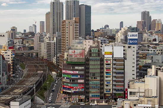 vistas de Tokio barrio Gotanda